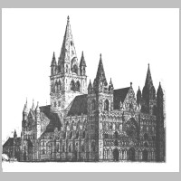 Nidarosdomen, Contest entry by Olaf Nordhagen for restoration of Nidaros Cathedral, Trondheim, Norway. (1907), Wikipedia.png
